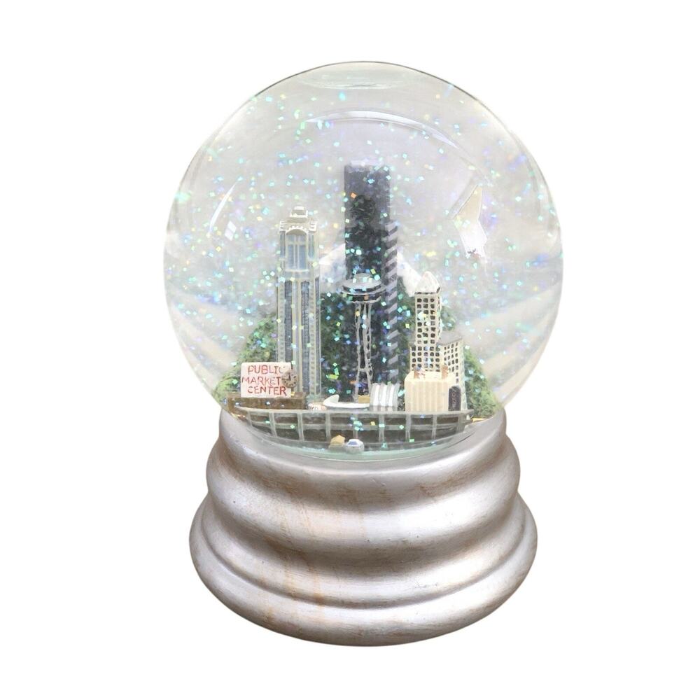 Vintage Three Jays Imports Seattle Pike Place Alaskan Way Viaduct Snowglobe